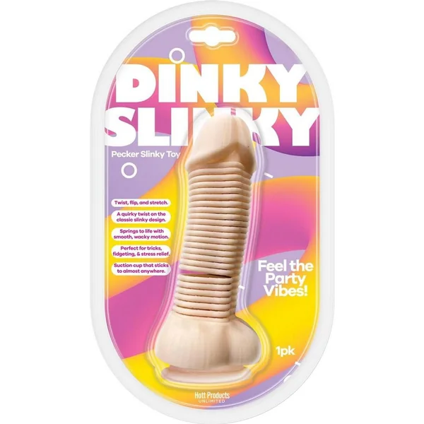 Dinky Slinky Pecker Spring Toy with Suction Cup - Vanilla