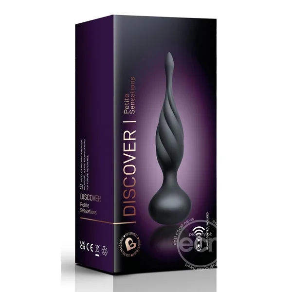 Discover Rechargeable Silicone Anal Vibrator with Remote Control - Black/Rose Gold