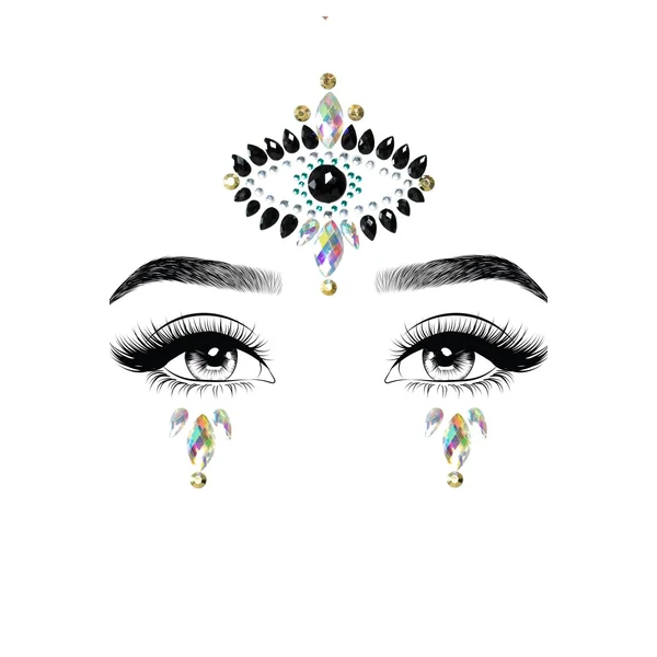 Divinity Adhesive Face Jewels Sticker And 2 Body Glitter Packets