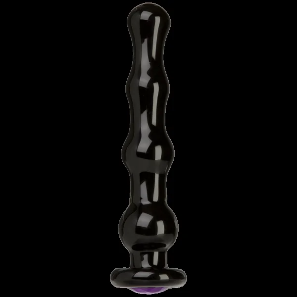 Doc Johnson Black Rose Violet Gems Glass Wand