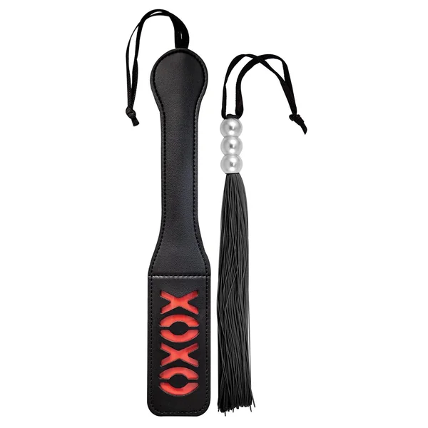 Dominant Submissive Collection Paddle and Whip set – Black