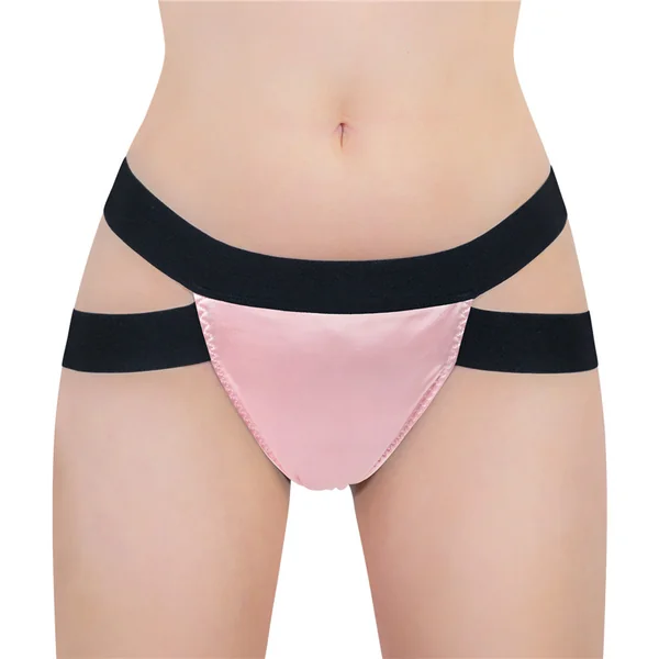 Double Band Thong Tucking Gaff Panties Pink