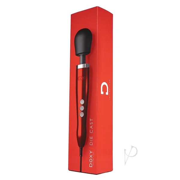Doxy Die Cast Wand Metal Plug-In Vibrating Body Massager - Red