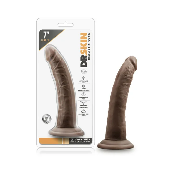 Dr. Skin - 7 Inch Cock With Suction Cup - Chocolate