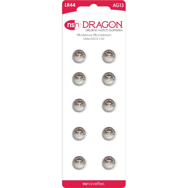 Dragon Alkaline Watch Batteries LR44/AG13 1.5 Volt (10 Per Pack)