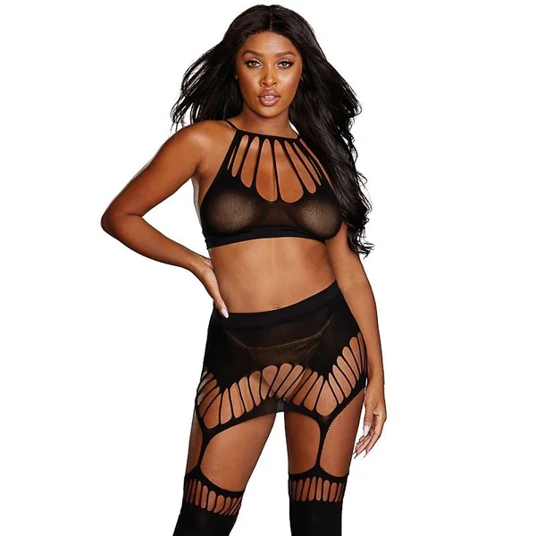 ** Dreamgirl Strappy Bodystocking Set