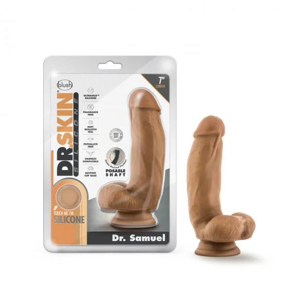 Dr.skin Silicone Dr. Samuel 7 Dildo W Suction Cup Mocha "