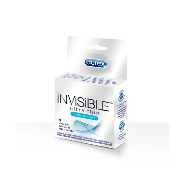 Durex Invisible 3 Pack Condoms