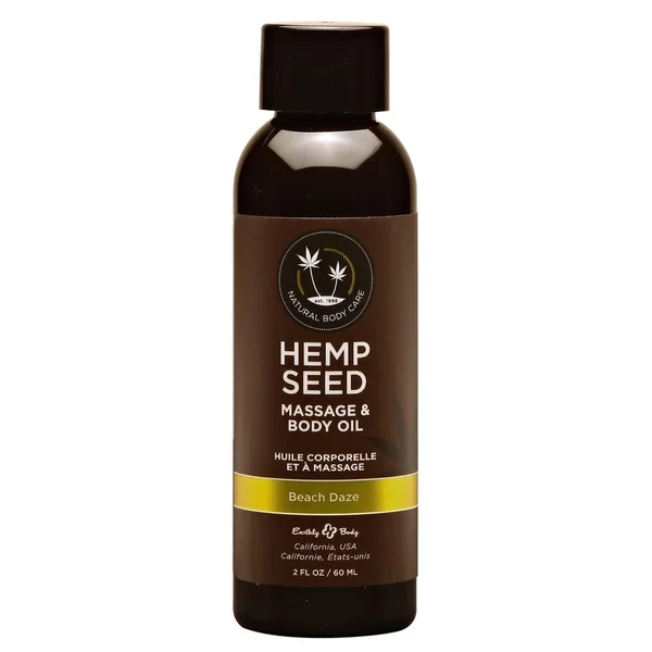 Earthly Body Hemp Seed Massage And Body Oil Beach Daze 2oz