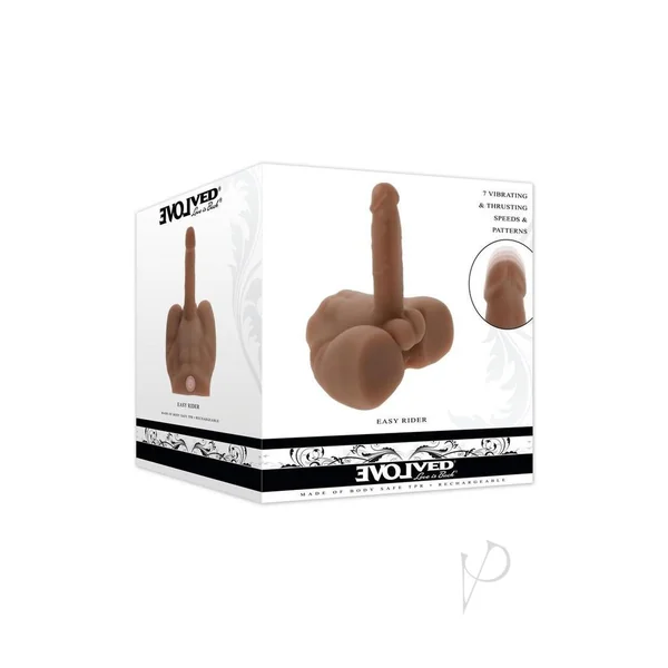 Easy Rider Thrusting Rechargeable Vibrator - Chocolate