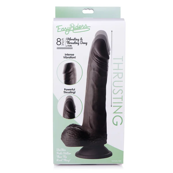 Easy Riders 8” Thrusting Silicone Dildo With Balls