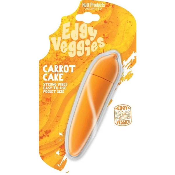 Edgy Veggies Carrot Cake Rechargeable Silicone Vibrator – Orange
