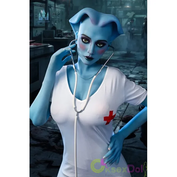 Eleanor 170cm/5.58ft #A14 DollsCastle Doll Skinny Fantasy Uncanny Nurse Doll Cosplay TPE Blue-skinned Sexdoll