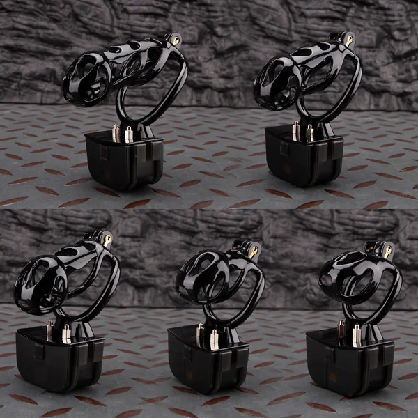 Electric Shock Ghost Black Sissy Chastity Cage Remote Punishment Cock Cage