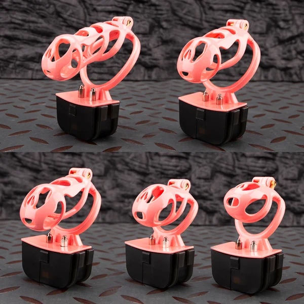Electric Shock Ghost Pink Sissy Chastity Cage Remote Punishment Cock Cage