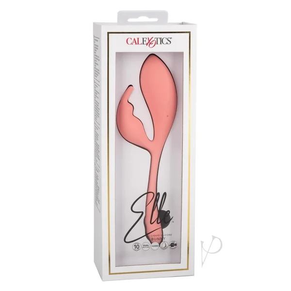 Elle Liquid Silicone Bunny Rechargeable Vibrator - Orange