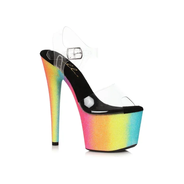 Ellie Shoes 709-CANDY Stiletto with Rainbow Glitter Platform