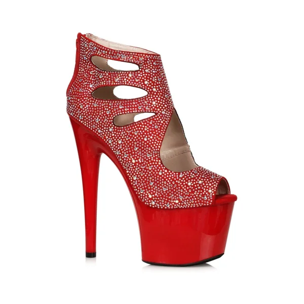 Ellie Shoes 709-WENDY Microfiber Platform with Rhinestones