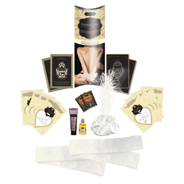 Embrace Me Play Set Adult Sex Games Lubes , Oils , Satin Blindfold Ties , Feather Dust
