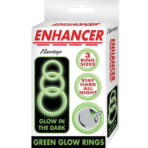 Enhancer Glow Rings Silicone Cockring - Green
