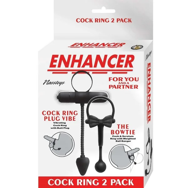 Enhancer Silicone Cock Rings (2 Pack) - Black