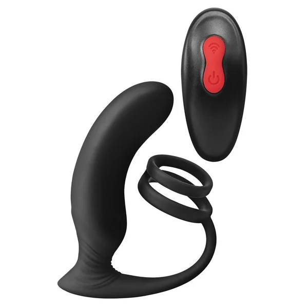 Envy Toys Thumbs Up Remote Controlled Rechargeable Silicone P-Spot Vibrator and Dual Stamina Ring
