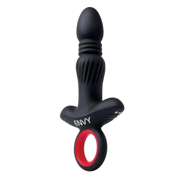 Envy Vibrating Silicone Rechargeable Thrusting Assifier – Black