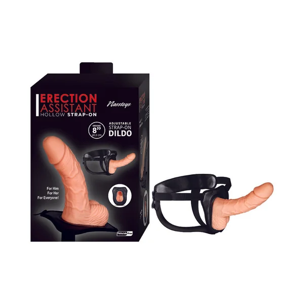 Erection Assistant Hollow Strap-On 8 inches White