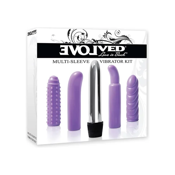 Evolved Multi Sleeve Traditional Vibrator Kit Purple