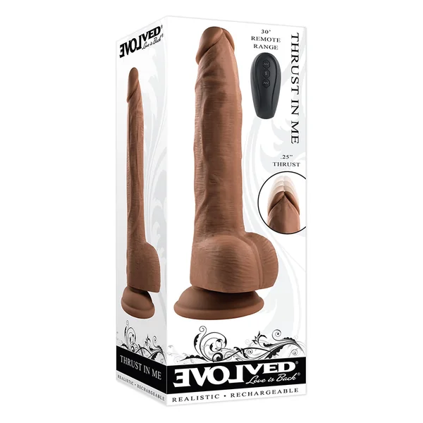 Evolved Thrust In Me Thrusting Vibrating 9.25 inches Dildo Dark