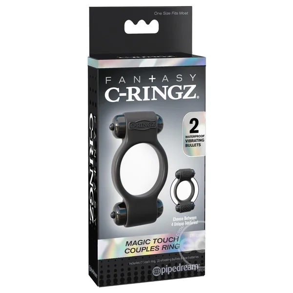 Fantasy C-Ringz Magic Touch Couples Cock Ring with Bullet - Black