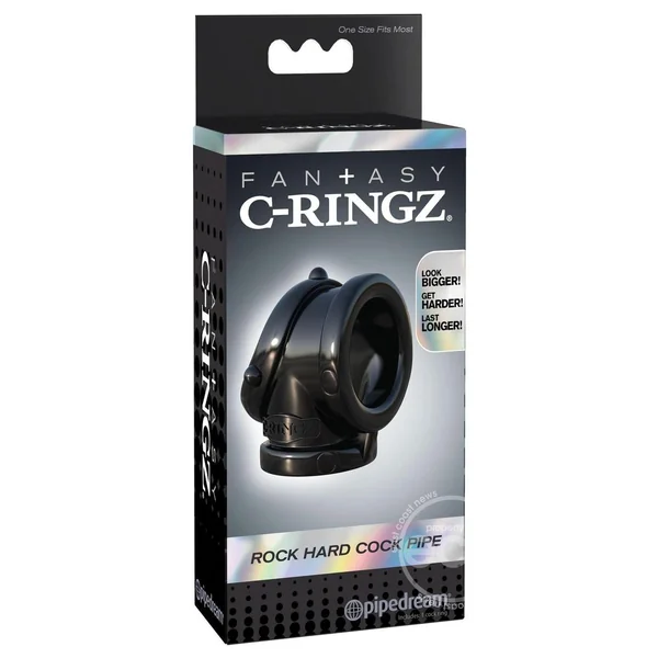 Fantasy C-Ringz Rock Hard Cock Pipe Cock Ring - Black