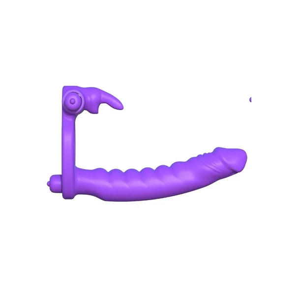Fantasy C-Ringz Silicone Double Penetrator Rabbit Cock Ring – Purple