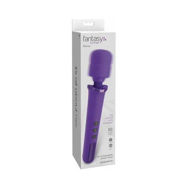 Fantasy For Her Her Rechargeable Power Wand Silicone Vibrator Purple