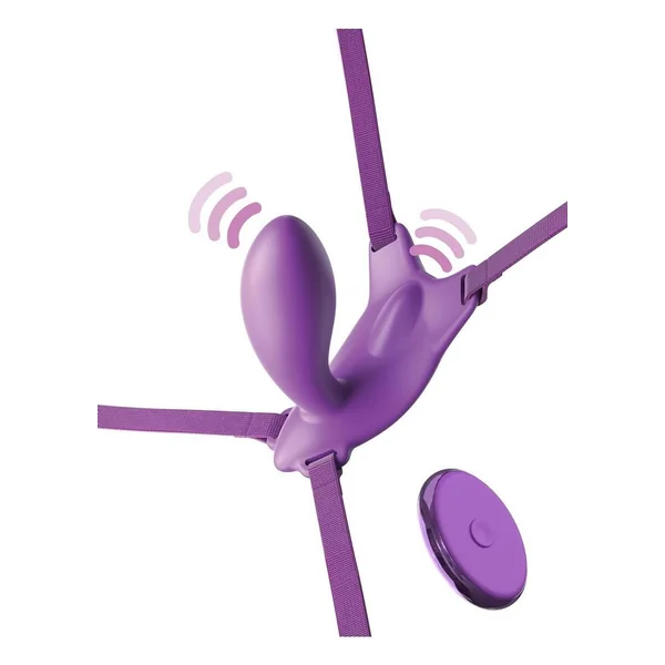 Fantasy For Her Ultimate G-Spot Butterfly Strap-On Rechargeable Silicone with Remote Control – Purple