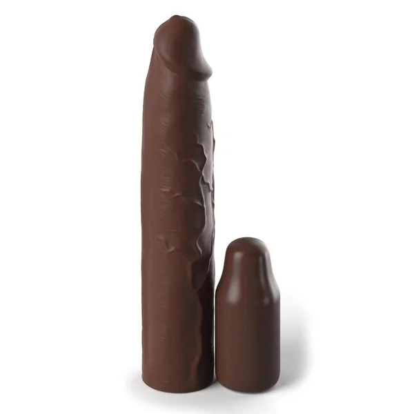 Fantasy X-Tensions Elite Silicone 9in Sleeve with 3in Plug – Chocolate