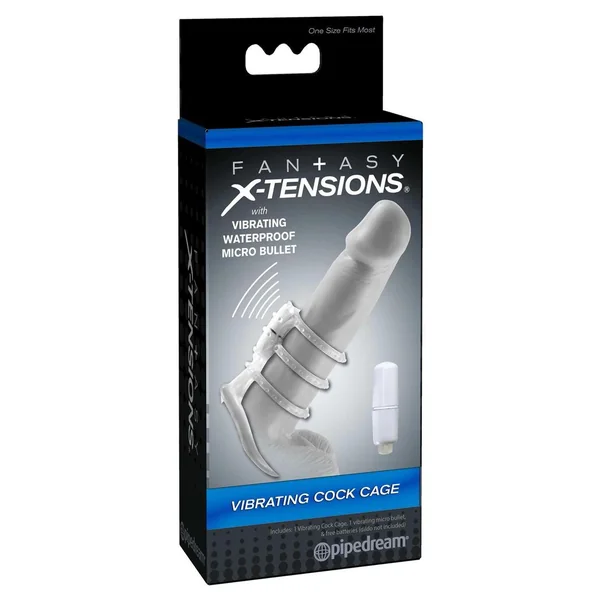 Fantasy Xtensions Vibrating Cock Cage Waterproof Clear 3 Inch