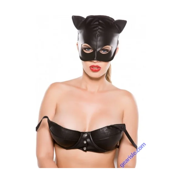 Faux Leather Cat Mask CM-4005
