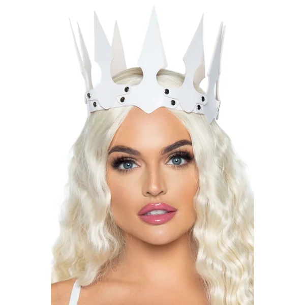 Faux Leather Spiked Crown