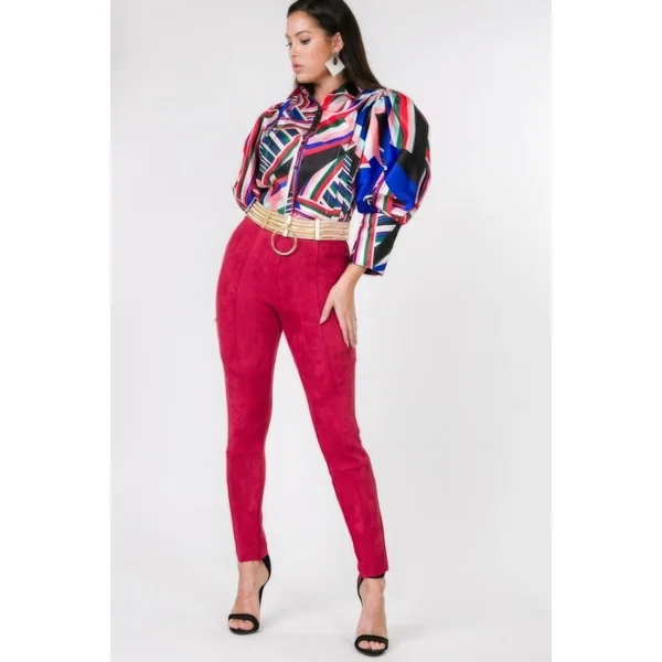 Faux Suede Skinny Pants