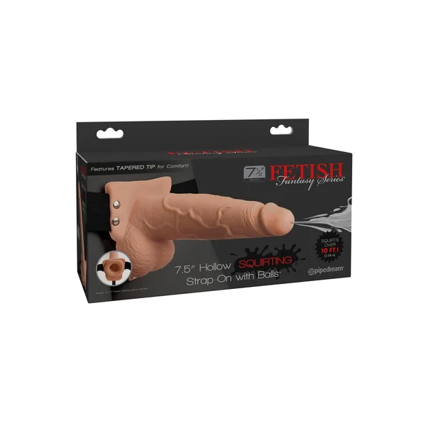 Fetish Fantasy Hollow Squirting Strap-On With Balls Flesh 7.5 Inches