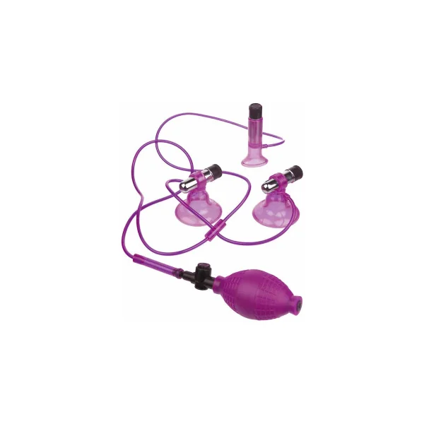 Fetish Fantasy Series 6-Piece Vibrating Triple Suckers Kit, Pink