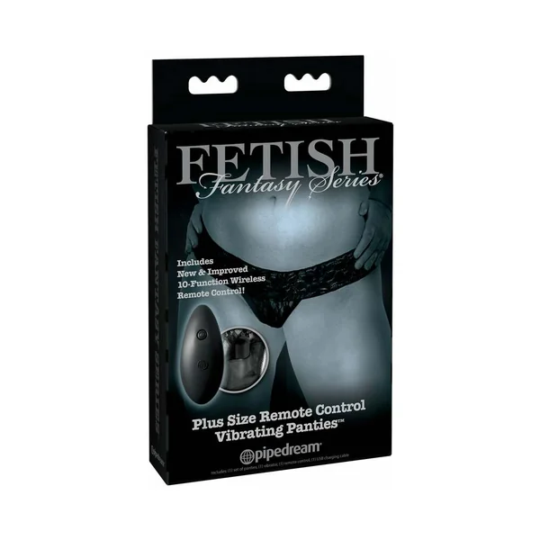 Fetish Fantasy Series Limited Edition Plus Size Remote Control Vibrating Panties Black