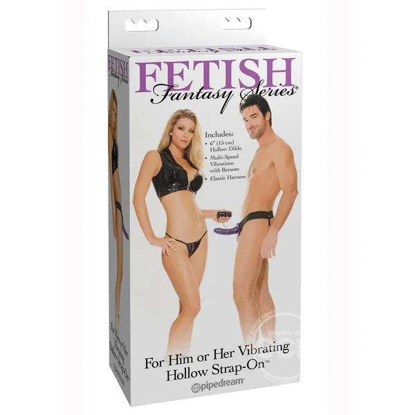 Fetish Fantasy Vibrating Hollow 6" PVC Strap-On with Remote Control 6in