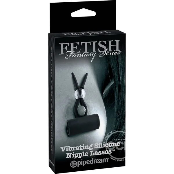 Fetish Fantasy Vibrating Silicone Nipple Lassos - Black