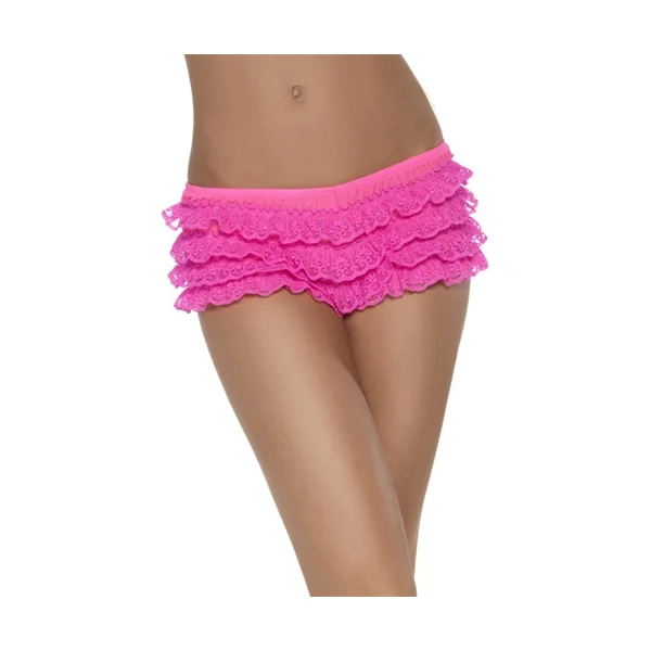 Fever Lingerie Ruffled Panties Neon Pink