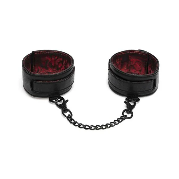 Fifty Shades of Grey Sweet Anticipation Faux Leather Adjustable Reversible Ankle Cuffs Red/Black