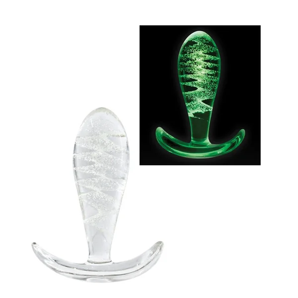 Firefly Ace Glass Butt Plug Glows in the Dark Clear