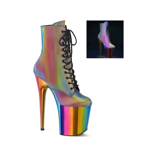 FLAMINGO-1020RC-REFL Ankle Boot | Rainbow Faux Leather
