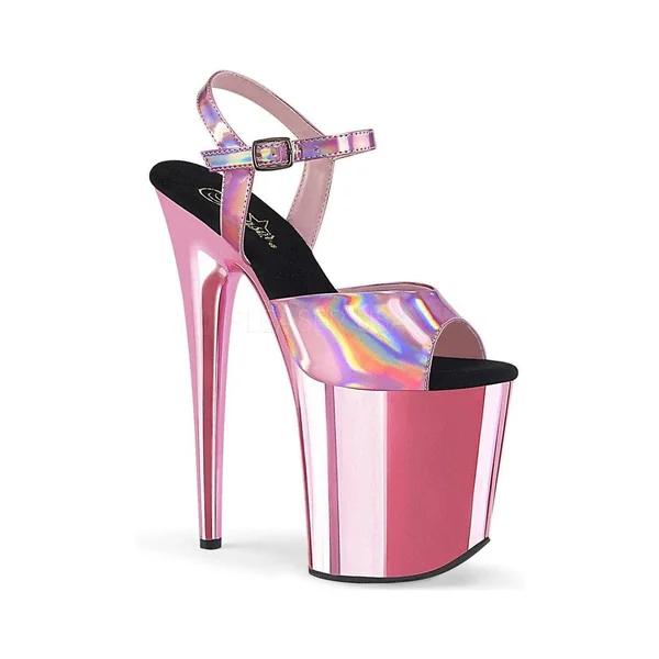 FLAMINGO-809HG Exotic Platform Sandal | Pink Faux Leather